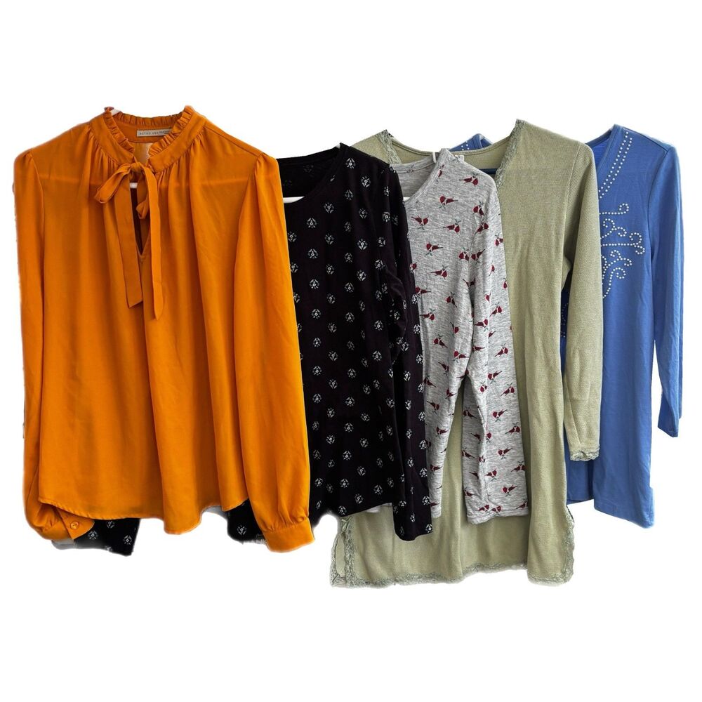 Womens Fall Winter Casual Preppy Basic Tops Medium 5 Piece Lot